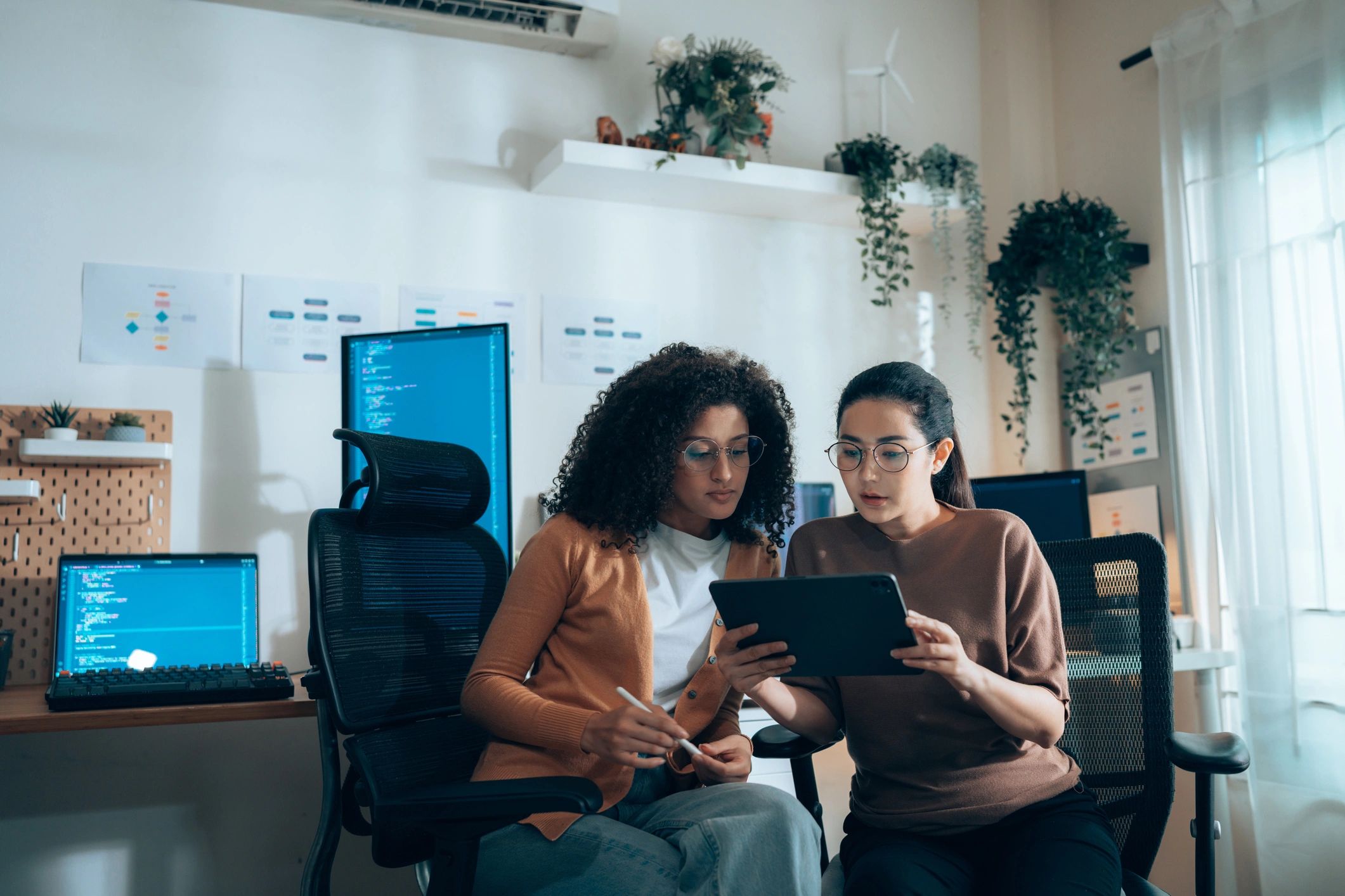 modern financial technology workspace